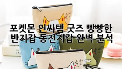 포켓몬 인싸템 굿즈: 빵빵한 반지갑 동전지갑 완벽 분석!