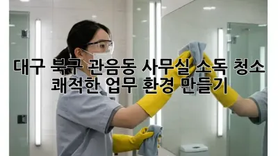 대구 북구 관음동 사무실 소독 청소: 쾌적한 업무 환경 만들기