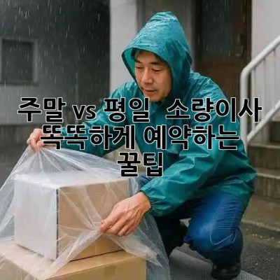 주말 vs 평일 🗓️ 소량이사 똑똑하게 예약하는 꿀팁! 🍯