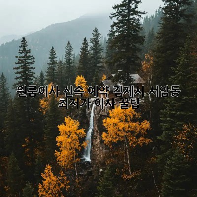원룸이사 신속 예약: 김제시 서암동 최저가 이사 꿀팁! ✨