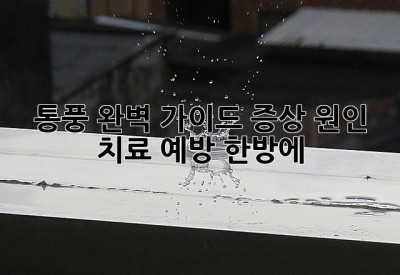 💥 통풍 완벽 가이드: 증상 원인 치료 예방 한방에! 💥